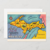 Carte postale de la péninsule nord du Michigan (Devant / Derrière)