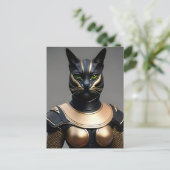 Carte postale de la personne du chat guerrier (Debout devant)