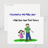 Carte postale de la petite fille de papa (Brunette (Devant / Derrière)