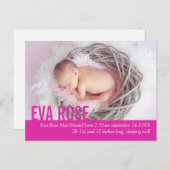 Carte postale de la petite fille moderne rose (Devant / Derrière)