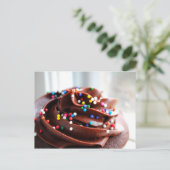 Carte postale de la photo de gâteau au chocolat (Debout devant)