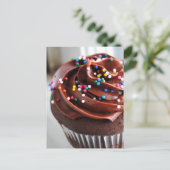 Carte postale de la photo de gâteau au chocolat (Debout devant)