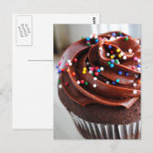 Carte postale de la photo de gâteau au chocolat (Devant / Derrière)