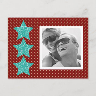 Carte postale de la photo Holiday Stars {red}