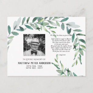 Carte postale de la photo Memorial avec Feuilles v