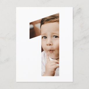 Carte postale de la photo minima moderne 1er une i