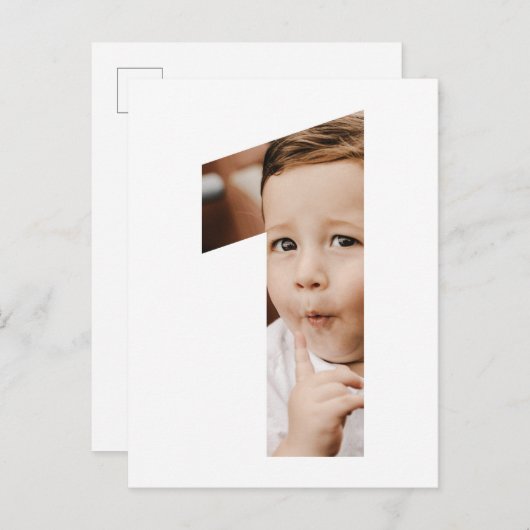 Carte postale de la photo minima moderne 1er une i (Devant / Derrière)