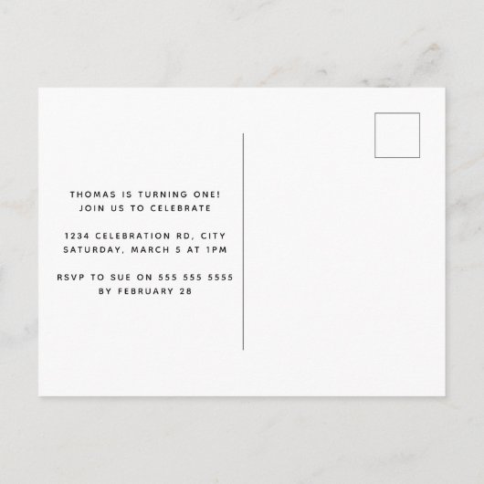 Carte postale de la photo minima moderne 1er une i (Dos)