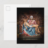 Carte postale de la PIETA de MICHELANGELO (Devant / Derrière)