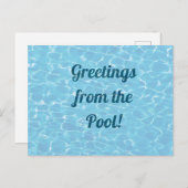 Carte postale de la piscine de message personnalis (Devant / Derrière)