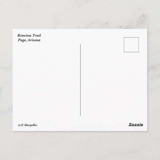 Carte postale de la piste Rimview (Dos)