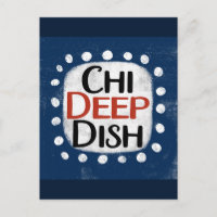 Carte postale de la pizza profonde de Chicago
