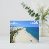 Carte postale de la plage de Calella (Debout devant)