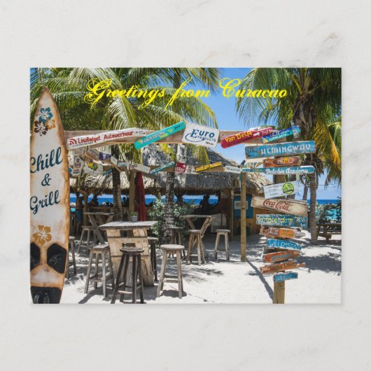 Carte postale de la plage de Curacao (Devant)