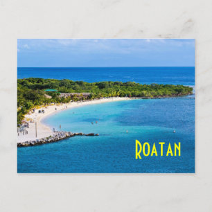 Carte postale de la plage de Roatan