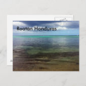 Carte postale de la plage de Roatán Honduras (Devant / Derrière)