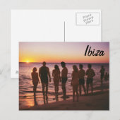 Carte postale de la plage d'Ibiza (Devant / Derrière)