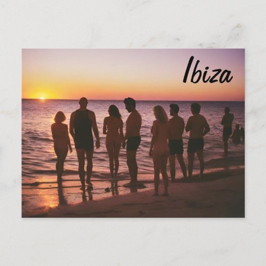 Carte postale de la plage d'Ibiza (Devant)