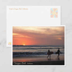 Carte postale de la plage Sunset Surf à Bali en In