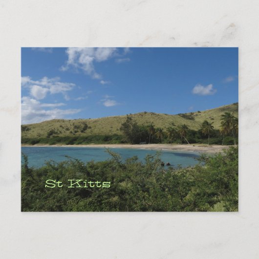 Carte postale de la plage tropicale St. Kitts (Devant)