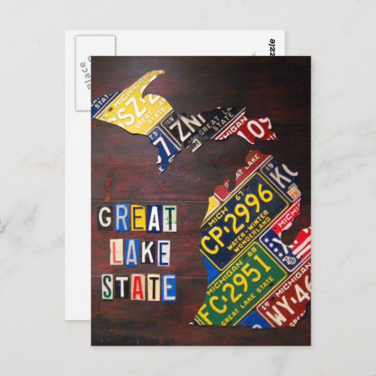 Carte postale de la plaque d'immatriculation du Mi (Devant / Derrière)