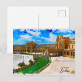 Carte postale de la Plaza de Espana de Séville (Devant / Derrière)