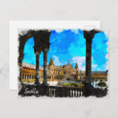 Carte postale de la Plaza de Espana de Séville (Devant / Derrière)