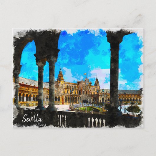 Carte postale de la Plaza de Espana de Séville (Devant)