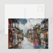 Carte postale de la pluie dans le Quartier françai (Devant / Derrière)