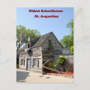 carte postale de la plus ancienne école de bois