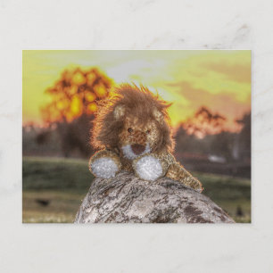 Carte postale de la poupée lion au lever du soleil