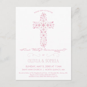 Carte postale de la première invitation à la commu