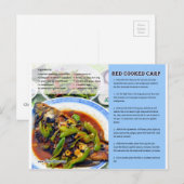 Carte postale de la recette de carpe rouge chinois (Devant / Derrière)
