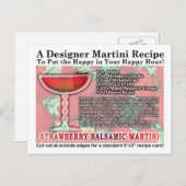 Carte postale de la recette de martini à la fraise (Devant / Derrière)