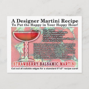 Carte postale de la recette de martini à la fraise