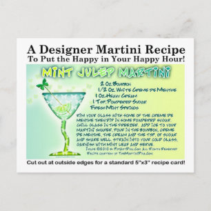 Carte postale de la recette de martini à la menthe