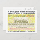 Carte postale de la recette de martini citron (Devant / Derrière)