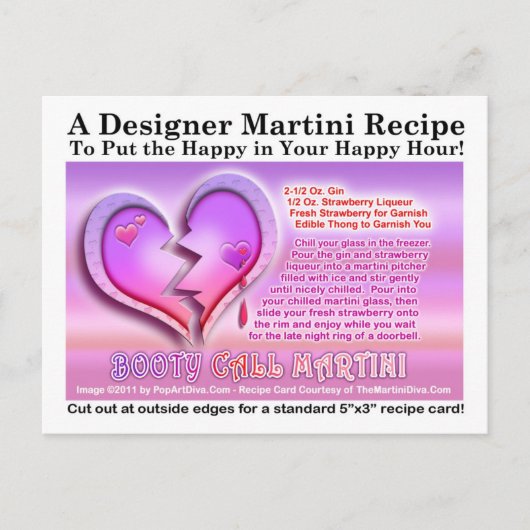 Carte postale de la recette de Martini de la Saint (Devant)
