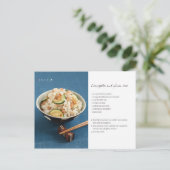 Carte postale de la recette de riz à la courgette (Debout devant)