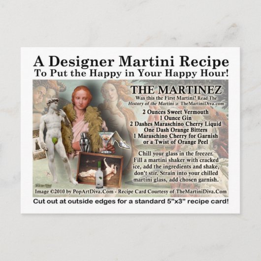 Carte postale de la recette Martini Martinez (Devant)