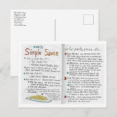 Carte postale de la recette Simple Sauce de Sue (Devant / Derrière)