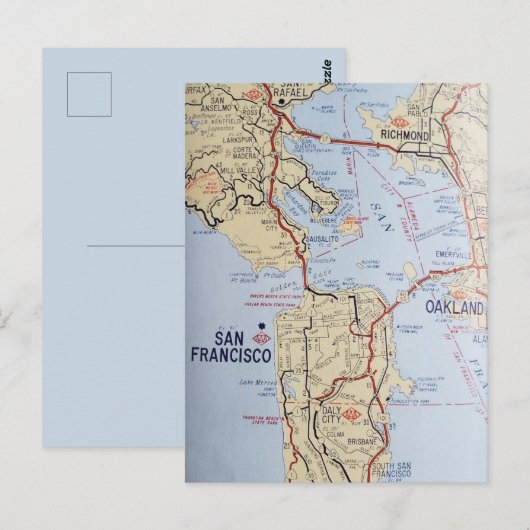 Carte postale de la région de San Francisco (Devant / Derrière)