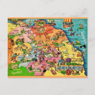 Carte postale de la région frontalière de l'Écosse