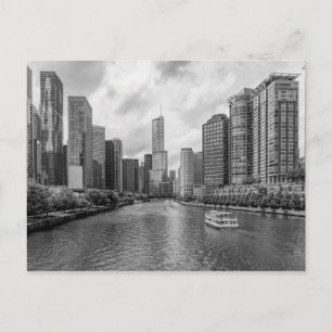 Carte postale de la rivière Chicago et de la Trump