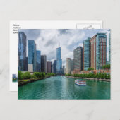 Carte postale de la rivière de Chicago et de la Tr (Devant / Derrière)