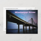 Carte postale de la rivière Mississippi (Devant / Derrière)