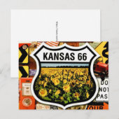 Carte postale de la route 66 du Kansas (Devant / Derrière)