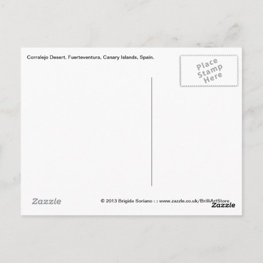 Carte postale de la route du désert de Corralejo (Dos)