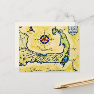 Carte postale de la route panoramique du Cap Cod