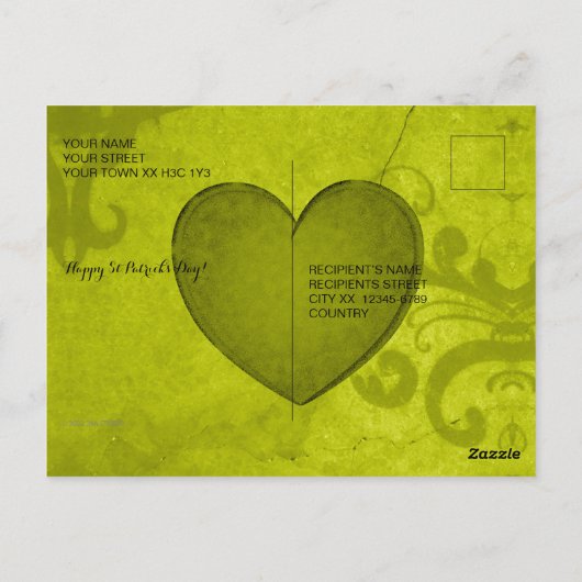 Carte postale de la Saint-Patrick (Dos)